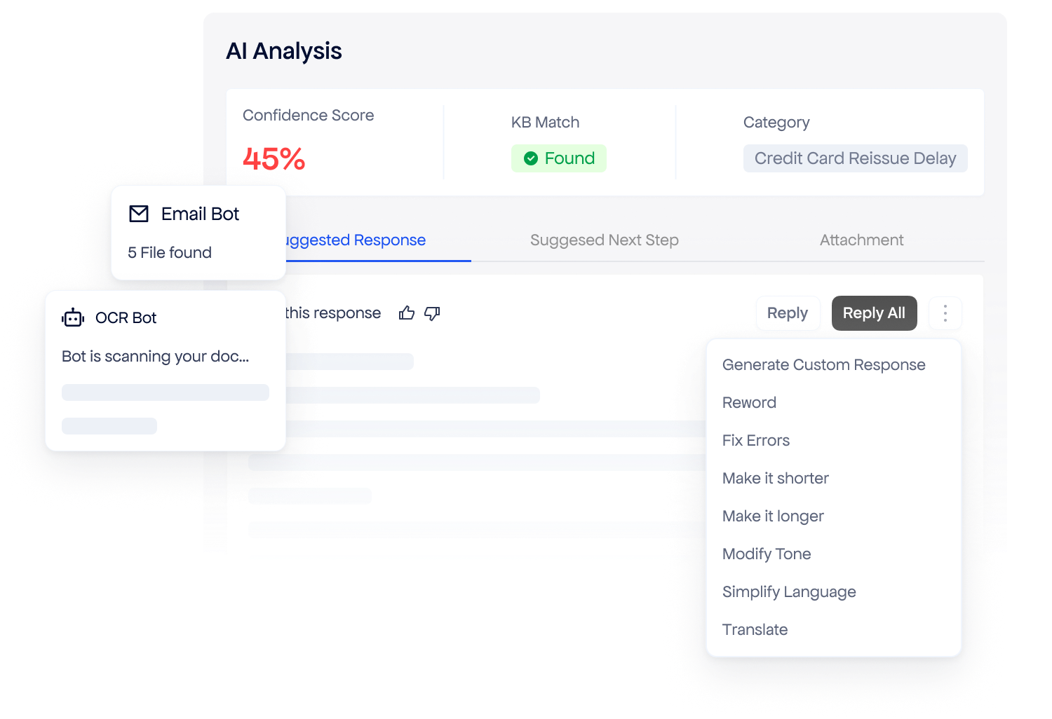 CXM. AI - Email Bot, Summarisation, OCR